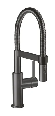 Produktbild von Villeroy & Boch 92730005 Steel Expert Compact Wasserhahn Küchenarmatur Hochdruck mit ausziehbarer Brause Anthracite - inkl.