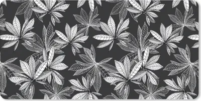 Produktbild von MuchoWow® Mauspad Mousepad Schwarz - Weiß - Muster - Natur 60x30 cm - Mousepads - Maus Mat - Pad - Mausunterlage - Nachhaltig