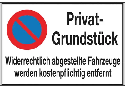 Produktbild von Hinweisschild Privatgrundstück Parken verboten! Widerrechtlich 600 x 400 mm