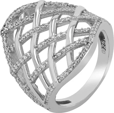 Produktbild von "Amrei" - Statementring aus 925/- Echt Silber Damenring, rhodiniert mit Zirkoniabesatz