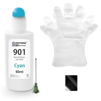 Eurotone Nachfülltoner kompatibel mit HP 901XL XL Cyan – Produktansicht 1