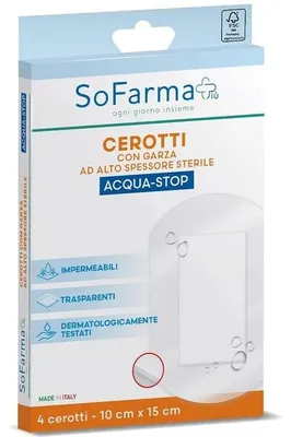Productafbeelding van CEROTTO ACQUASTOP, 10x15 cm, 4 stuks, merk SOFARMAPIU'