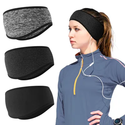 Produktbild von Stirnband für Outdoor-Aktivitäten – aus Fleece – elastisch, 24 bis 35 cm – Sport-Stirnband für Yoga, Radfahren und Fitness