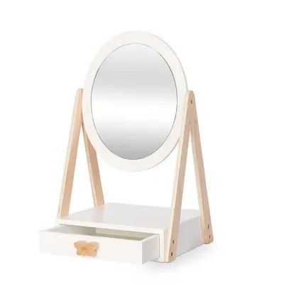 Produktbild von holztischspiegel mit Schublade 40 cm weiß