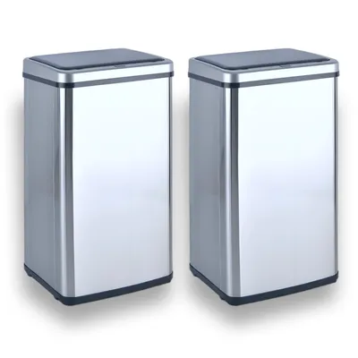 Produktbild von MinteVolt Sensor Mülleimer 2x50L Mülltrennung zerlegbar Edelstahl