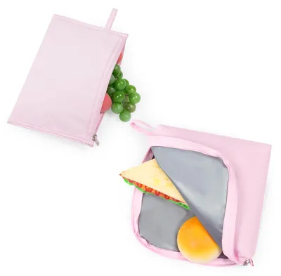 2er-Pack wiederverwendbare Snackbeutel, BPA-frei, rosa