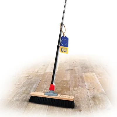 Zdjęcie produktu dla miotła halowa 40 cm z rączką z delikatnym włosiem - idealna jako miotła warsztatowa, miotła przemysłowa, miotła domowa, miotła do kurzu, miotła pokojowa