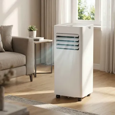 Produktbild von AIORBER Klimaanlage 9000 BTU/h, 3-in-1 Klimagerät, Fernbedienung, LED-Display, 24h Timer, Weiß