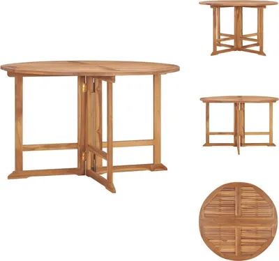 Produktbild von vidaXL Garten-Esstisch Klappbar Ø110x75 cm Massivholz Teak -  Gartentische