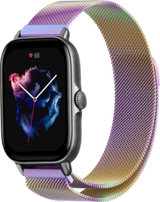 Produktbild von Strap-it Milanese Armband - Kompatibel mit Amazfit GTS 3 Armband Ersatzarmband Edelstahl - Armband mit Magnetverschluss - Hochwertiges Material - für Smartwatch 20mm Armband Bunt
