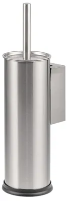 Image de bremermann Garniture de WC avec support mural, porte-brosse de WC, porte-brosse de WC, rond en acier inoxydable
