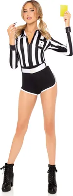 Immagine prodotto di Costume da arbitro da donna sexy in bianco e nero - L