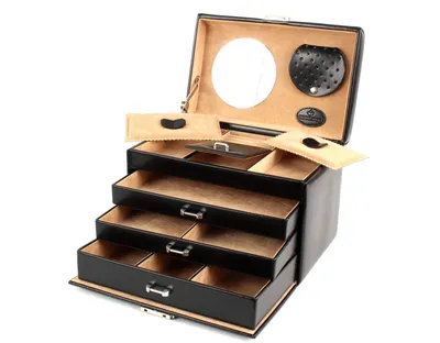 Produktbild von WINDROSE Schmuckschatulle Merino Moda Jewelry Box Black schwarz