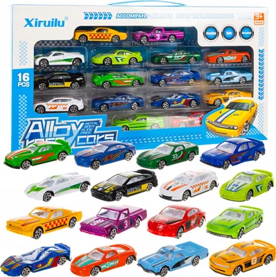 Produktbild von Farbige Autos / Federn 1:64- 16 Stück. Kruzzel 20352