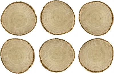 Produktbild von Tischkarten aus Holz, Durchmesser 4,5–6,5 cm (1 Packung / 6 Stück)