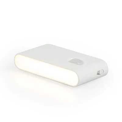 Produktbild von LED Nachtlicht SLL12 Weiß – 8cm Unterbauleuchte mit PIR Bewegungsmelder, Akku, 3000K Warmweiß, Magnetmontage, USB-C