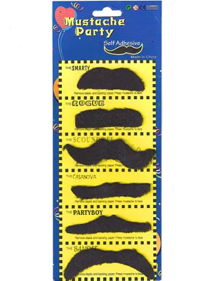 Image de Cowboy Bart Moustache set 6 pièces noir - taille unique