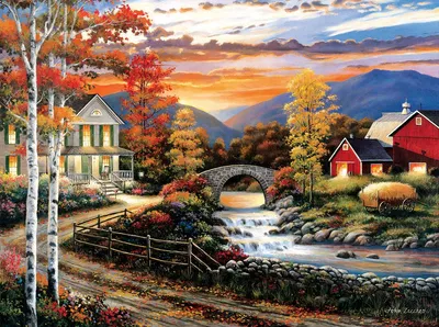 Obrázok produktu pre SunsOut Puzzle Babbling Creek Road 1000 dielikov John Zaccheo