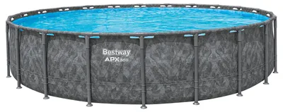 Produktbild von APX365™ Winterfester Solo Pool ohne Zubehör Ø 671 x 132 cm, Marmor-Optik (Dunkel), rund