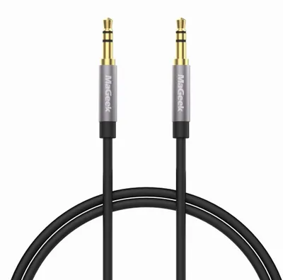Immagine prodotto di Cavo audio AUX da 3,5 mm, connettore maschio-maschio, cavo stereo, lunghezza 1,0 metro