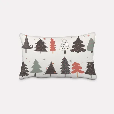 Produktbild von SCHÖNER LEBEN. Kissenhülle Merry Christmas Weihnachtsbaum ecru schwar Größe 60x80cm (HxB) 60x80cm (HxB) Größe