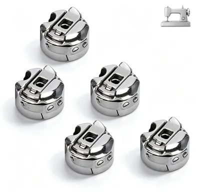 5 Spulenkapseln aus Metall für Nähmaschinen, Vorspulen