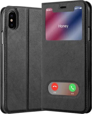 Immagine prodotto di Cadorabo custodia protettiva per Apple iPhone XS MAX in nero custodia per telefono cellulare Custodia a libro Custodia Cover