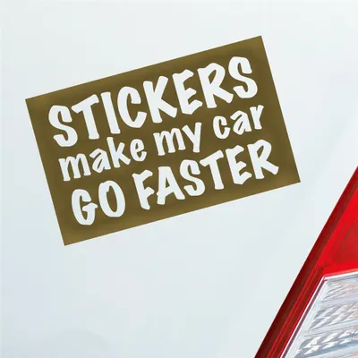 Produktbild von Auto Aufkleber s Make My car go Faster schneller 16x10 cm Gold Sticker Heckscheibenaufkleber