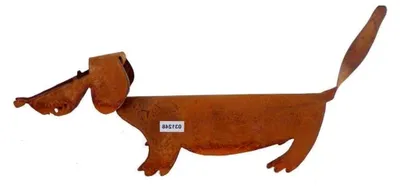 Produktbild von Metall Hund aus Edelrost für den Garten