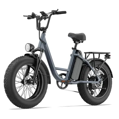 Obrázek produktu pro Qekud Fat-Tire E-Bike 20" elektrické kolo, trekové kolo, elektrokolo, MTB elektrokolo, 48 V, 15,6 Ah baterie, 7 rychlostí SHIMANO, 25 km/h, odpružení 4-Link, šedé