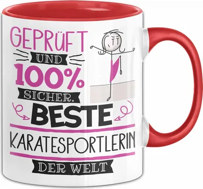 Produktbild von Karatesportlerin Geschenk Becher Tasse Gott Schuf Alle Menschen Gleich Nur Die Besten Durfeten Karatesportlerin Werden Geschenkidee Lustig (Rot)