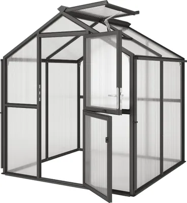 Produktbild von KGT Gewächshaus "Galant II" anthrazit-grau 4,5 m² 10 mm HKP