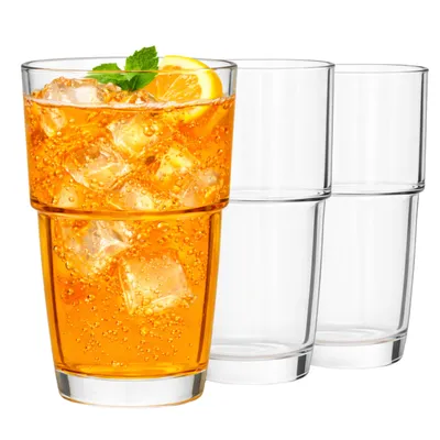 Produktbild von 12-tlg. Set Trinkgläser in eleganter Form 170 ml - H 10 cm Wassergläser - Saftgläser - Limogläser - Cocktailgläser - Longdrinkgläser