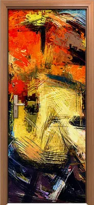 Produktbild von Türposter 80x200 cm Türaufkleber Türtapete Türfolie Klebefolie Abstrakt psychedelisch