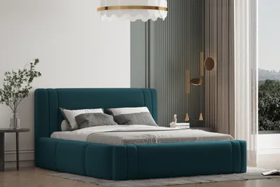 Produktbild von Polsterbett ROLI 160x200 mit Matratze, Bettkasten und Lattenrost. Farbe: Grün.