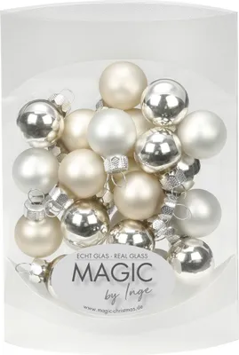 Produktbild von Weihnachtskugeln Glas 2cm, 25 Stück, Farbe:Cloud Dancer - weiß elfenbein champagner