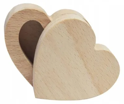 Image de Petite boîte en bois en forme de cœur avec couvercle, pour le rangement