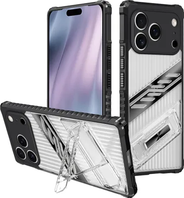 Immagine prodotto di Custodia ibrida per Apple iPhone 17 Pro con supporto in platino TPU Hybrid PC Nero