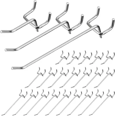 Produktbild von Werkzeughaken 50 Stück, Lochwandhaken, 5 cm bis 15 cm, für Garage