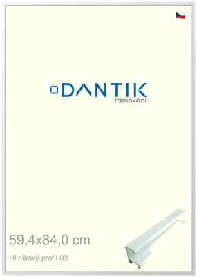 Obrázok produktu pre Rám DANTIK 59,4x84 | ALU profil 7003 biely matný (Plexi Clear)