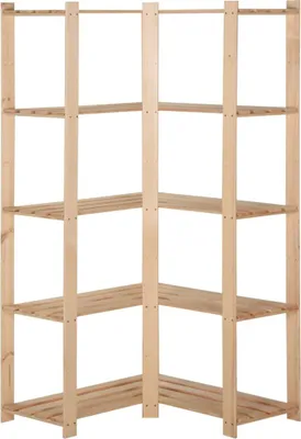 Obrázok produktu pre vidaXL Rohový úložný regál s 5 policami 82,5x82,5x170 cm Masívne borovicové drevo