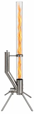 Produktbild von Feuersäule Feuerrohr Pellet-Feuersäule - 128,5 cm - Edelstahl poliert - Borosilikatglas
