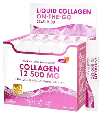 Produktbild von SWEDISH NUTRA Marine Collagen 12 500 mg Shots 25 ml x 20 Shots
