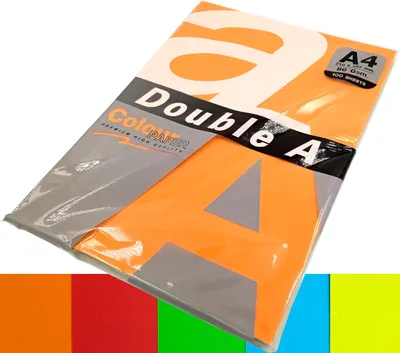Zdjęcie produktu dla Papier kolorowy A4 Double A Mix Intensiv, 5 kolorów /100 arkuszy/