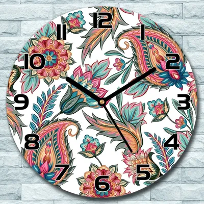 Produktbild von Wanduhr aus Glas Rund fi 30 Bunte blaue orange Quarz Deko Schlafzimmer Büro