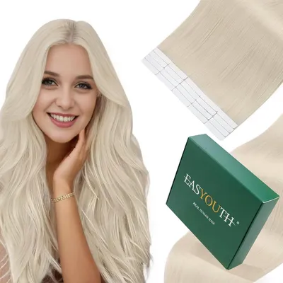 Produktbild von Echthaar Tape Extensions Platinblond 35cm 40g
