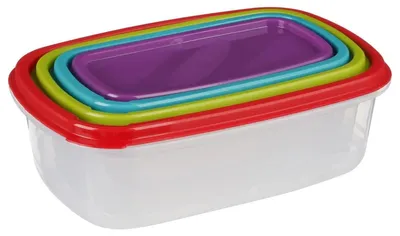 Produktbild von 5five Lebensmittelbehalter nestbar - 4-teilig - BPA-frei - Mahlzeitenvorbereitung - wiederverwendbar