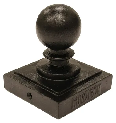 Kugel-Pfostenkappe für 3,5" x 3,5" Pfosten, schwarz