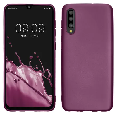 Produktbild von kwmobile Handyhülle für Samsung Galaxy A50 Hülle - Silikon Case metallisch schimmernd - Schutzhülle Cover - Metallic Lavendel