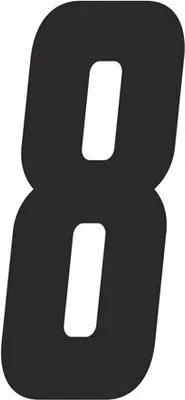 Produktbild von Sticker Rennnummer für Moto Cross "8", schwarz 10cm